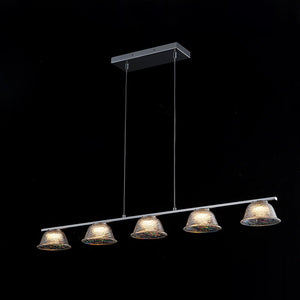 LightFixturesUSA - Dimmable LED Iridescent Glass Bell Island Chandelier - Chandelier - 39.4 in - 