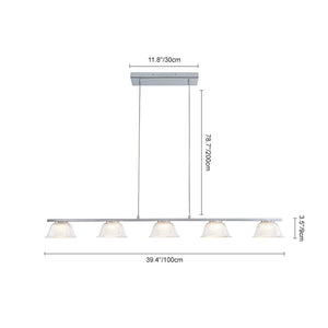 LightFixturesUSA - Dimmable LED Iridescent Glass Bell Island Chandelier - Chandelier - 39.4 in - 