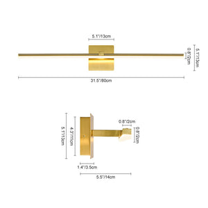 LightFixturesUSA - Dimmable LED Linear Vanity Wall Sconce Picture Light 3CCT - Wall Sconce - Brass - 