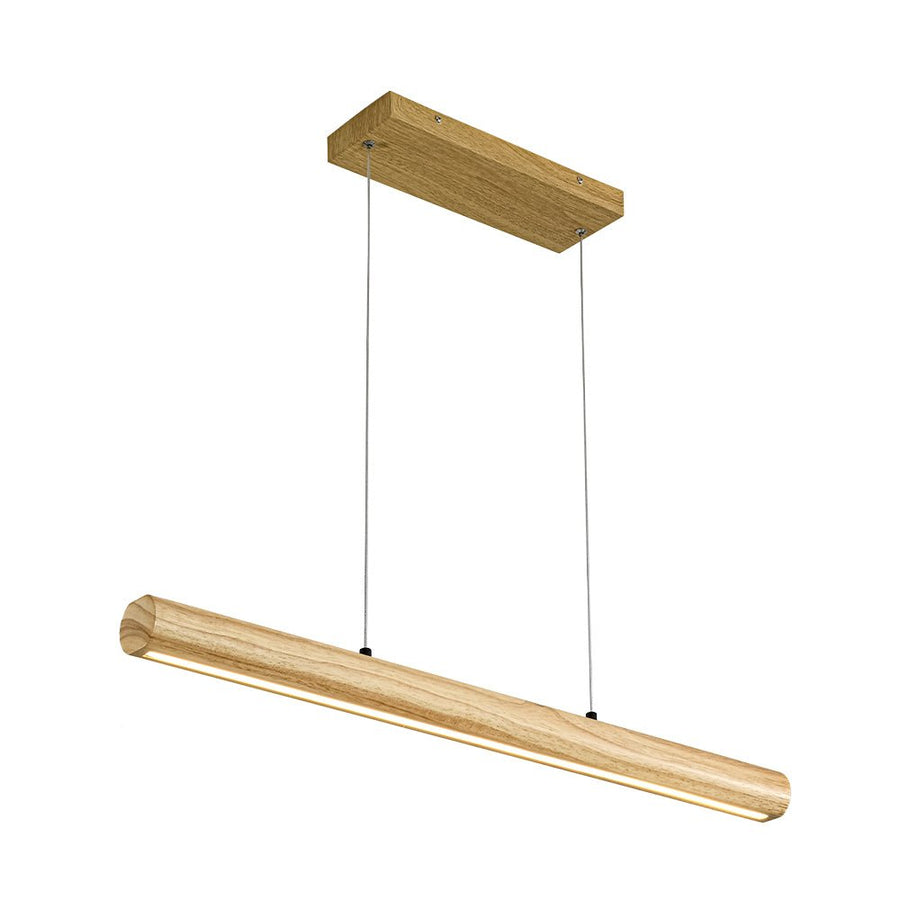 LightFixturesUSA - Dimmable LED Oak Wooden Wide Linear Island Pendant - Pendant Light - 32.7 in. - 