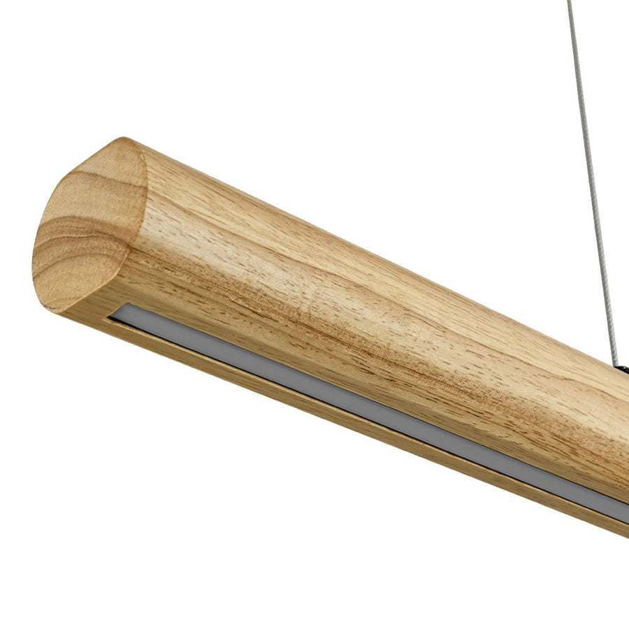 LightFixturesUSA - Dimmable LED Oak Wooden Wide Linear Island Pendant - Pendant Light - 32.7 in. - 