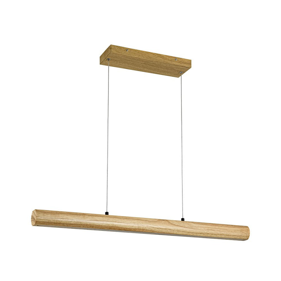 LightFixturesUSA - Dimmable LED Oak Wooden Wide Linear Island Pendant - Pendant Light - 32.7 in. - 