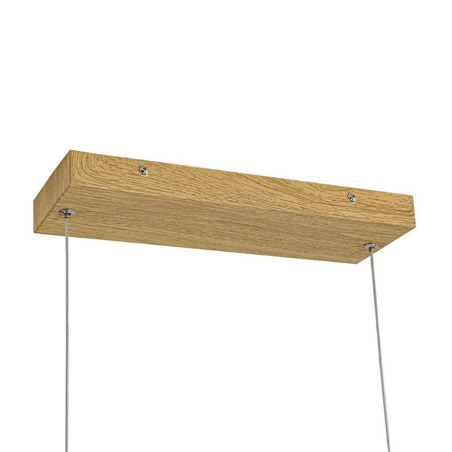 LightFixturesUSA - Dimmable LED Oak Wooden Wide Linear Island Pendant - Pendant Light - 32.7 in. - 