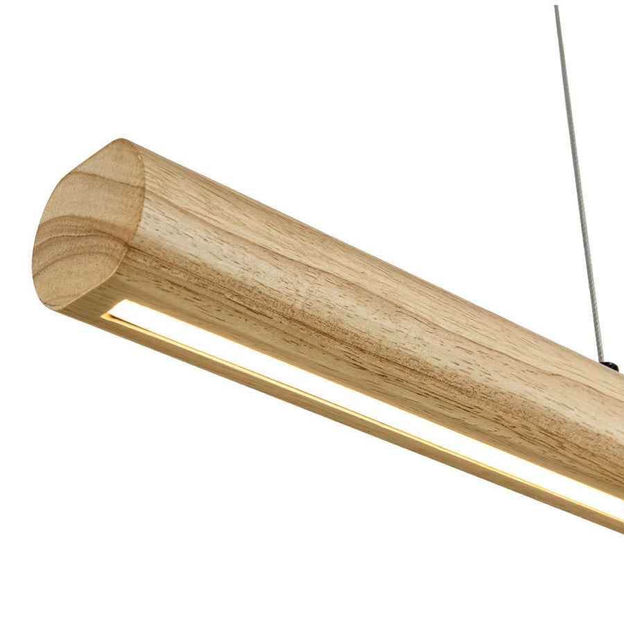 LightFixturesUSA - Dimmable LED Oak Wooden Wide Linear Island Pendant - Pendant Light - 32.7 in. - 