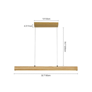 LightFixturesUSA - Dimmable LED Oak Wooden Wide Linear Island Pendant - Pendant Light - 32.7 in. - 