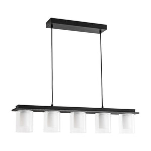 LightFixturesUSA - Dimmable LED Ribbed Glass Shade Kitchen Island Chandelier - Chandelier - 35 in - 