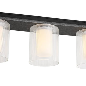 LightFixturesUSA - Dimmable LED Ribbed Glass Shade Kitchen Island Chandelier - Chandelier - 35 in - 