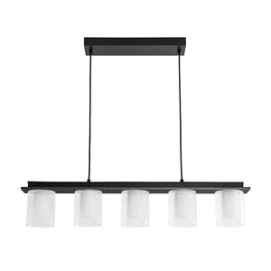 LightFixturesUSA - Dimmable LED Ribbed Glass Shade Kitchen Island Chandelier - Chandelier - 35 in - 
