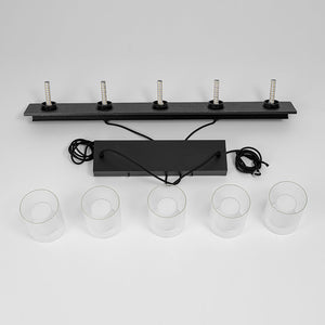 LightFixturesUSA - Dimmable LED Ribbed Glass Shade Kitchen Island Chandelier - Chandelier - 35 in - 