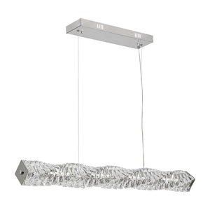 LightFixturesUSA - Dimmable LED Twisted Crystal Linear Island Chandelier - Chandelier - Chrome - 