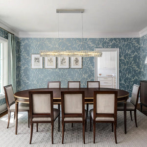 LightFixturesUSA - Dimmable LED Twisted Crystal Linear Island Chandelier - Chandelier - Chrome - 