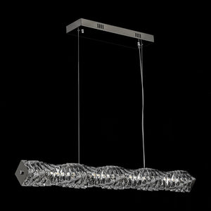LightFixturesUSA - Dimmable LED Twisted Crystal Linear Island Chandelier - Chandelier - Chrome - 