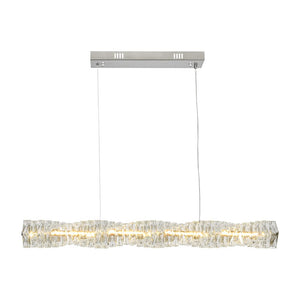 LightFixturesUSA - Dimmable LED Twisted Crystal Linear Island Chandelier - Chandelier - Chrome - 