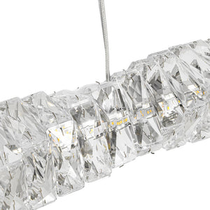 LightFixturesUSA - Dimmable LED Twisted Crystal Linear Island Chandelier - Chandelier - Chrome - 
