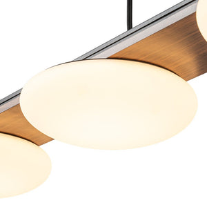 LightFixturesUSA - Dimmable LED Walnut Wood Grain Linear Island Chandelier - Chandelier - 42.9 in. - 
