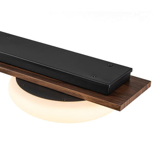 LightFixturesUSA - Dimmable LED Walnut Wood Grain Linear Island Chandelier - Chandelier - 42.9 in. - 