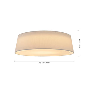LightFixturesUSA - Dimmable LED White Fabric Milky Glass Drum Ceiling Light - Ceiling Light - 16.3 in - 