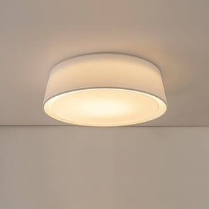LightFixturesUSA - Dimmable LED White Fabric Milky Glass Drum Ceiling Light - Ceiling Light - 16.3 in - 