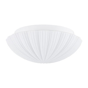 LightFixturesUSA - Dimmable LED White Ribbed Glass Scalloped Ceiling Light - Ceiling Light - 13 in - 