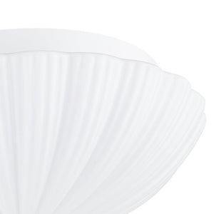 LightFixturesUSA - Dimmable LED White Ribbed Glass Scalloped Ceiling Light - Ceiling Light - 13 in - 