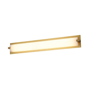 LightFixturesUSA - Dimmable LED Wide Linear Frosted Glass Tube Vanity Wall Lamp - Wall Sconce - Brass - 1 Pack - 