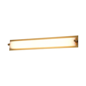 LightFixturesUSA - Dimmable LED Wide Linear Frosted Glass Tube Vanity Wall Lamp - Wall Sconce - Brass - 1 Pack - 