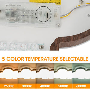 LightFixturesUSA - Dimmable LED Wood Accented Cloud Kids Ceiling Light - Ceiling Light - 22 in - 