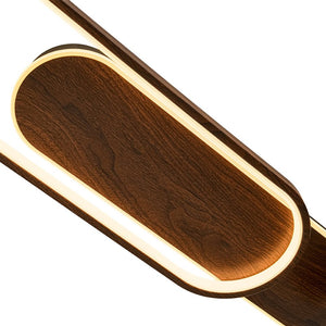 LightFixturesUSA - Dimmable LED Wood Linear Oval Semi Flush Adjustable Spotlight - Ceiling Light - Oak + 1 Spotlight - 