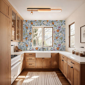 LightFixturesUSA - Dimmable LED Wood Linear Oval Semi Flush Adjustable Spotlight - Ceiling Light - Oak + 1 Spotlight - 