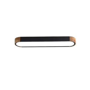 LightFixturesUSA-Dimmable Minimalist Long Oval Flush Mount LED Light-Ceiling Light-Black - 6000K-
