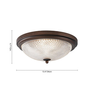 LightFixturesUSA - Dimmable Prismatic Glass LED Flush Mount Ceiling Light - Ceiling Light - Oil Rubbed Bronze - 