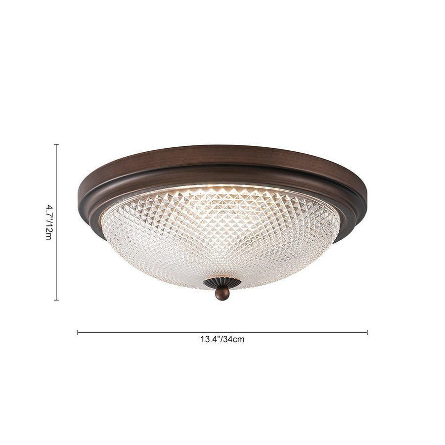 LightFixturesUSA - Dimmable Prismatic Glass LED Flush Mount Ceiling Light - Ceiling Light - Oil Rubbed Bronze - 