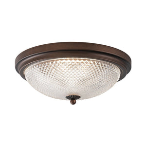 LightFixturesUSA - Dimmable Prismatic Glass LED Flush Mount Ceiling Light - Ceiling Light - Oil Rubbed Bronze - 