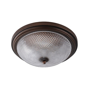 LightFixturesUSA - Dimmable Prismatic Glass LED Flush Mount Ceiling Light - Ceiling Light - Oil Rubbed Bronze - 