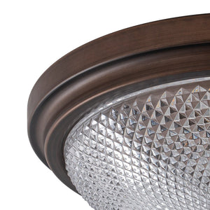 LightFixturesUSA - Dimmable Prismatic Glass LED Flush Mount Ceiling Light - Ceiling Light - Oil Rubbed Bronze - 