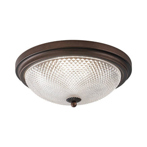 LightFixturesUSA - Dimmable Prismatic Glass LED Flush Mount Ceiling Light - Ceiling Light - Oil Rubbed Bronze - 