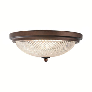 LightFixturesUSA - Dimmable Prismatic Glass LED Flush Mount Ceiling Light - Ceiling Light - Oil Rubbed Bronze - 