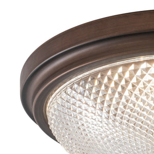 LightFixturesUSA - Dimmable Prismatic Glass LED Flush Mount Ceiling Light - Ceiling Light - Oil Rubbed Bronze - 