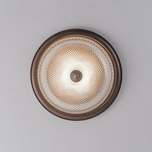 LightFixturesUSA - Dimmable Prismatic Glass LED Flush Mount Ceiling Light - Ceiling Light - Oil Rubbed Bronze - 