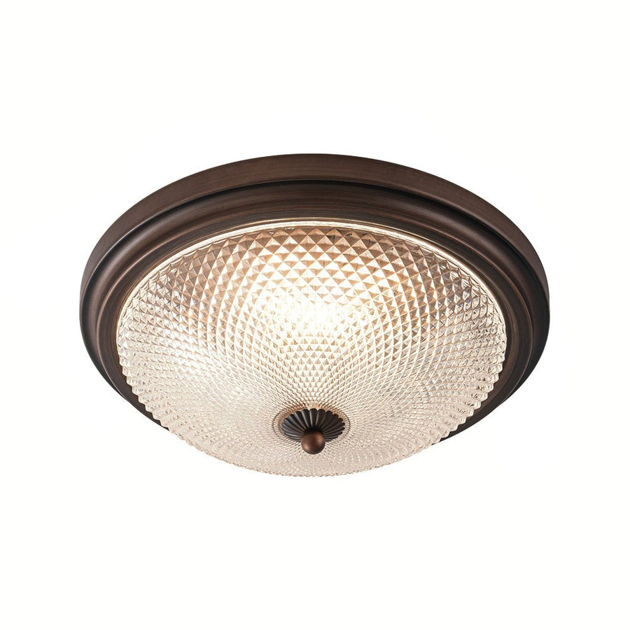 LightFixturesUSA - Dimmable Prismatic Glass LED Flush Mount Ceiling Light - Ceiling Light - Oil Rubbed Bronze - 