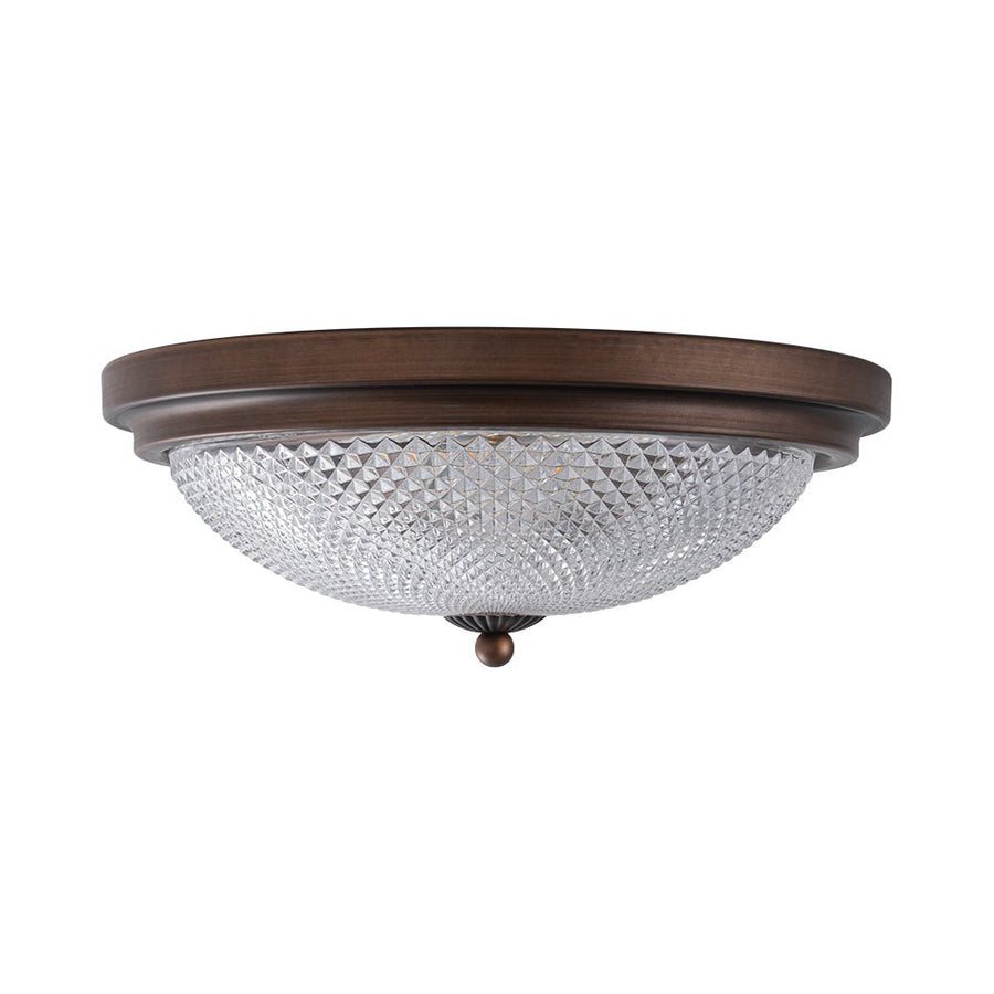 LightFixturesUSA - Dimmable Prismatic Glass LED Flush Mount Ceiling Light - Ceiling Light - Oil Rubbed Bronze - 