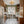 LightFixturesUSA - Distressed Gold Geometric Water Glass Cage Semi Flush Mount - Ceiling Light - 16 in - 