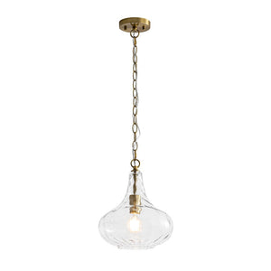 LightFixturesUSA - Farmhouse 1 - Light Hammered Glass Bell Kitchen Pendant Light - Pendant Light - Nickel - 