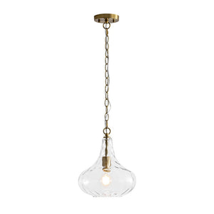 LightFixturesUSA - Farmhouse 1 - Light Hammered Glass Bell Kitchen Pendant Light - Pendant Light - Nickel - 