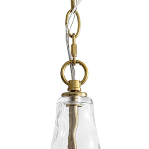 LightFixturesUSA - Farmhouse 1 - Light Hammered Glass Bell Kitchen Pendant Light - Pendant Light - Nickel - 