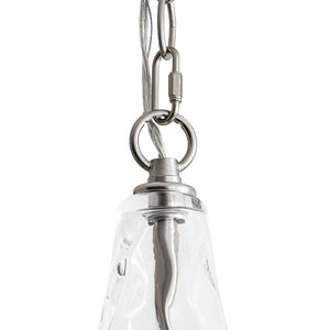 LightFixturesUSA - Farmhouse 1 - Light Hammered Glass Bell Kitchen Pendant Light - Pendant Light - Nickel - 