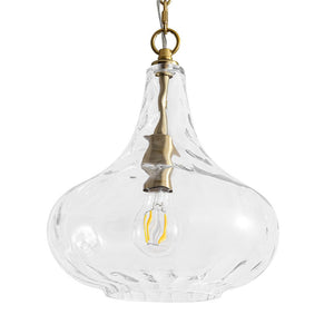 LightFixturesUSA - Farmhouse 1 - Light Hammered Glass Bell Kitchen Pendant Light - Pendant Light - Nickel - 