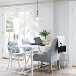 LightFixturesUSA - Farmhouse 1 - Light Hammered Glass Bell Kitchen Pendant Light - Pendant Light - Nickel - 