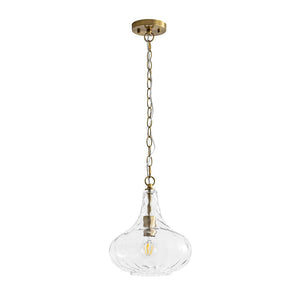 LightFixturesUSA - Farmhouse 1 - Light Hammered Glass Bell Kitchen Pendant Light - Pendant Light - Nickel - 