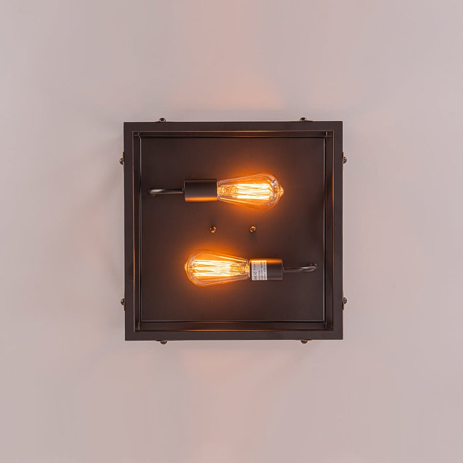 LightFixturesUSA - Farmhouse 2 - Light Oil Rubbed Bronze Cross Square Flush Mount - Ceiling Light - 14.2 in. - 